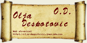 Olja Despotović vizit kartica